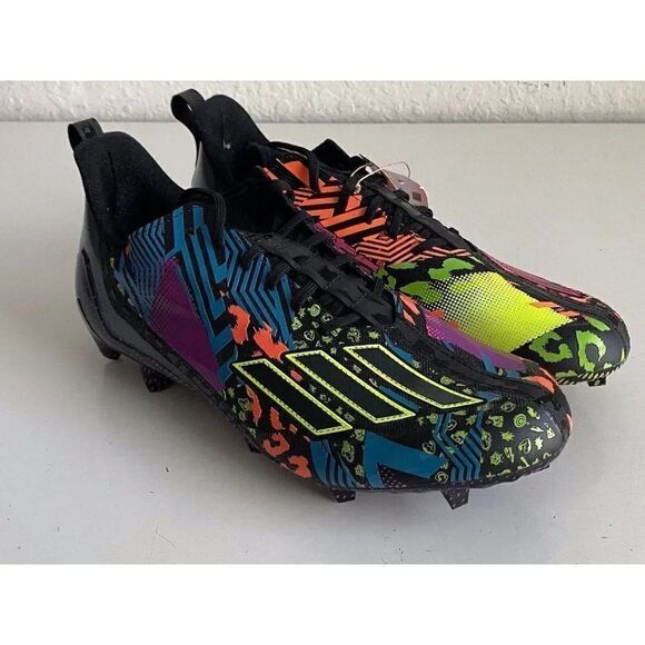 Adidas Men's adizero 12.0 Mismatch Football Cleats IG9569 Black Multi Men’s 12 - Picture 5 of 13